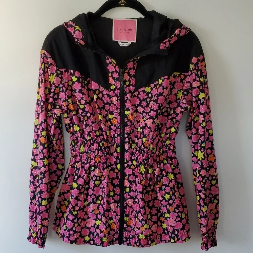 Kate Spade Marker Floral hooded anorak Jacket